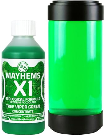 Mayhems - X1 Concentrate PC Coolant - Computer Water Cooling Fluid - Liquid Cooling, Eco Friendly Series, 250 ml, Tree Viper Green