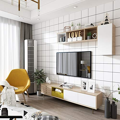 qunxun Rollos De Papel Tapiz No Tejido De Textura De Rejillas del Norte De Europa para La Decoración del Hogar Papel De Pared para Sala De Estar Dormitorio Paredes Color Blanco10m*0.53m