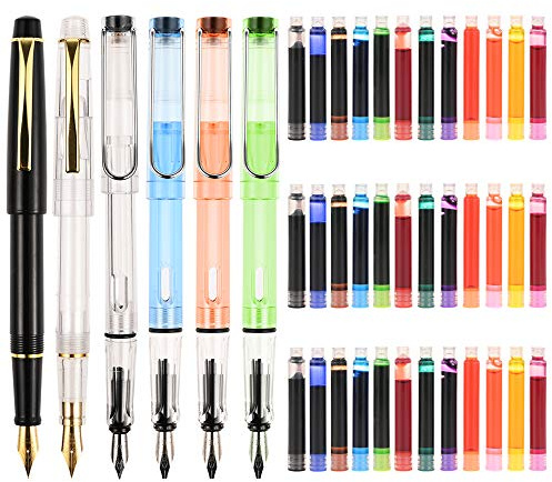 GOLDGE Stylos Calligraphie Set,Stylo d'écriture pour les Débutants, Stylo Multicolore (avec Cartouches D'encre) avec Six Pointes Différentes