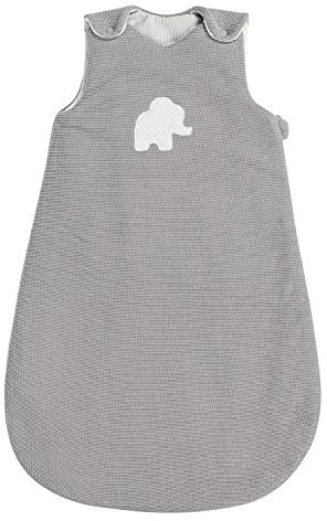 Nattou Gigoteuse Tricotée à Porter Toute l'Année, 70 cm, Tembo, Gris/Blanc