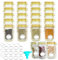 Mason Jar Bottles, 30 PCS Reusable Mason Jar Zipper Bags With Labels & Funnel, Airtight Seal Spice Storage Snack Saver Leak-Proof Zip-Lock Bags for Travel Camping Picnic (Yellow, S)