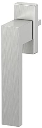 ToniTec Fenstergriff Silber gebürstet Olive LEON eckig mit 35 mm Stift inkl. Schrauben M5x40 mm für Fenstergriffe