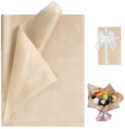 Jwssor 20 Sheets Kraft Tissue Paper,14 * 20inch Gift Wrapping Paper,Recyclable Bulk Brown Wrapping Paper