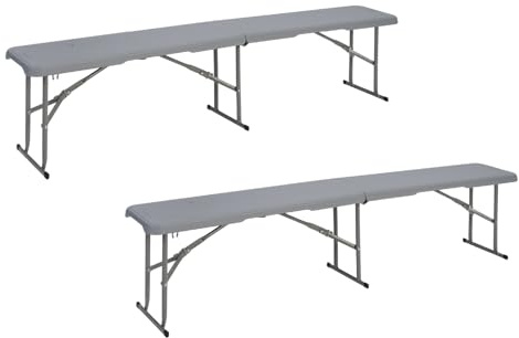 Solycarpa Pack 2 Bancos Plegables Maleta Tipo Banco Portátil con Asiento para 4 Personas, para Camping, Jardín y Eventos al Aire Libre, Material Reciclable y Resistente a la Humedad y Rayos UV