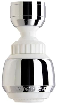 Siroflex 2505/50S Sirius Rompigetto Aeratore Doccetta Rubinetto Cucina Made in Italy Cromato Bianco | Aeratore Rubinetto Con Prolunga Snodabile | Areatore Per Rubinetti Con Risparmio Idrico E Filtro