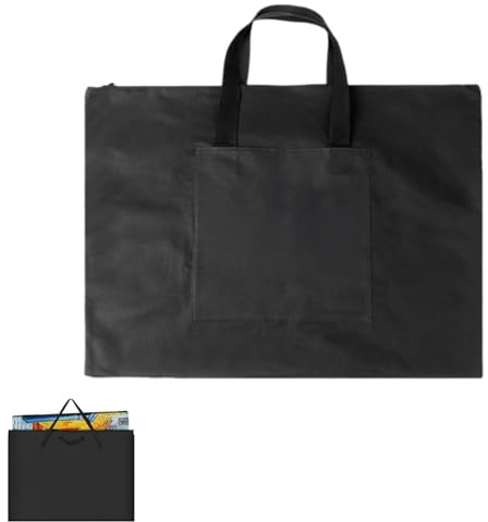 Estuche De Transporte Grande Para Portafolio De Arte 4K, Bolsa De Tablero De Pintura De Dibujo De Lona Impermeable A2 Bolsa De Almacenamiento De Tablero De Póster Con Cremallera Y Asa Para Artista