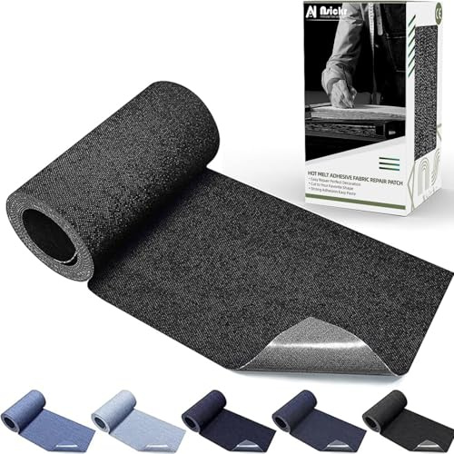 Nsickr - Toppe per jeans da stirare all'interno e all'esterno. Kit di riparazione con varie tonalità di blu. Per jeans. Set di riparazione per abbigliamento. Forte adesivo. Diverse specifiche (Nero, 8