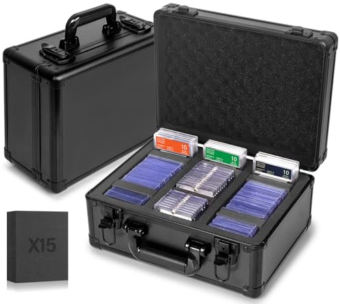 MIXPOET Graded Card Storage Box, Top Loaders Storage Case, Sports Trading Card Box, Cards Slab Case PSA MTG CSG BGS SGC Magnetic Holder, Waterproof Carrying Collector Storage Boxes