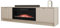 Mirjan24 TV Schrank Tireno EF mit Elektrischem Kamin mit Heizung, Realistische LED-Flamme, 2 Klappe, gefräster Front, Fernsehschrank, TV Lowboard Fernsehtisch (Sandbeige)