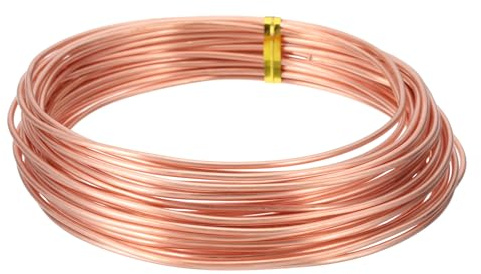 PATIKIL Alambre De Cobre Puro 99.9% Para Fabricación De Joyas, Calibre 14 (1.6mm) Alambre Artesanal De Cobre 24.6 Pies Suministros Para Fabricación De Joyas De Abalorios Para Elaborar