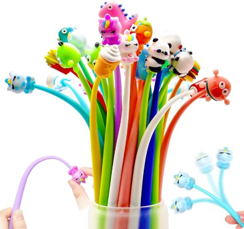 Veftsvy 30 Lustige Gelschreiber Set, Lustige Gel Stifte Mit Tiere-Motiv Kugelschreiber Set, Gastgeschenke Kindergeburtstag & Give Aways, Mitgebsel Kindergeburtstag 5 6 7 8 9 10 Jahre