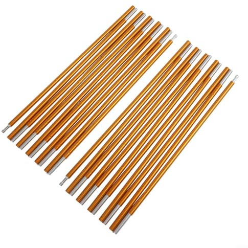Lot de 2 poteaux de tente en alliage d'aluminium, 3,6 m x 2 bâtons de camping légers et portables avec noyau en caoutchouc haute élasticité pour une installation facile et des connexions sécurisées