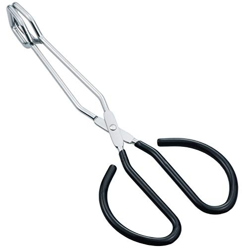 HINMAY 10-Inch Kitchen Scissor Tongs Stainless Steel Scissor Cooking Tongs