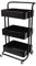 Echtwerk mobiler Servierwagen für Küche/ Bad/ Büro mit 3 Ebenen, Küchenrollwagen, Küchenwagen, Werkzeugwagen, Bastelwagen, Allzweckwagen mit Schiebegriff, Black-Edition, 43 x 32 x 86 cm