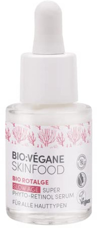 BIO:VÉGANE SKINFOOD Bio Rotalge Super Phyto-Retinol Serum - Slow Age Serum mit Phyto-Retinol Bakuchiol ohne Duftstoffe - 15ml