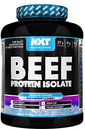 NXT Nutrition Beef Protein Isolate Powder - Protein Powder High in Natural Amino Acids - Paleo, Keto Friendly - Dairy and Gluten Free - Muscle Recovery | 1.8kg | Ice Blast