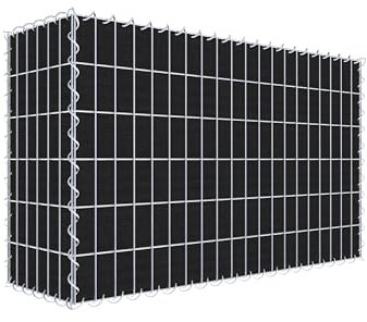 Grönsaksgrön gabion med fleece 100 cm x 60 cm x 30 cm (L x H x D), maskstorlek 5 cm x 10 cm, spiral
