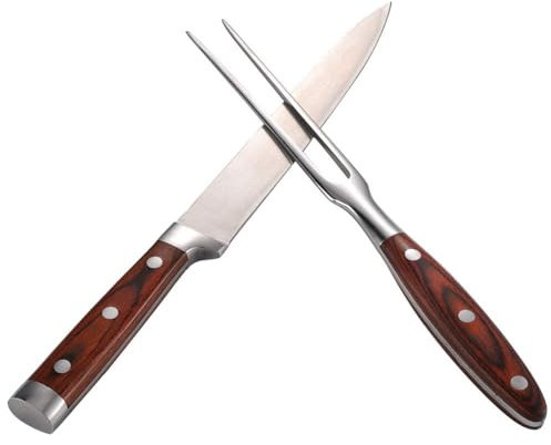 Xcello Juego De Tenedor Y Cuchillo Para Barbacoa De Acero Inoxidable, Diseño Elegante, Pulido De Espejo, Herramientas Para Barbacoa Y Parrilla