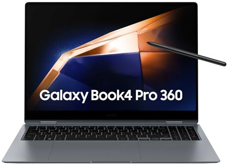 Samsung Galaxy Book4 Pro 360 Ordinateur portable 16'', Intel Evo Edition – Intel Core Ultra 7, 155H 16Go RAM 512Go SSD Intel ARC Graphics, Gris Anthracite, Clavier AZERTY FR