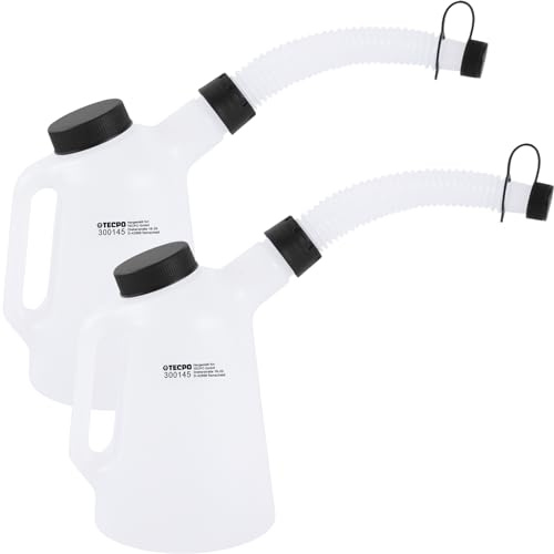 TECPO 2 jarras de aceite, 1 litro, jarra medidora, vaso medidor, vertedor