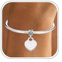 Aosyoisk Initial Letter Bracelet for Women and Girls.Silver Bracelet Gifts Adjustable A-Z Charm Bracelets Jewellery