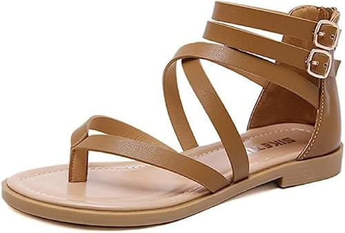 FM2018XSL Sandali Romani Casual Stringati Da Donna in Stile Etnico Retrò, Open Toe Bohemian Con Suola Morbida, Flip Flops