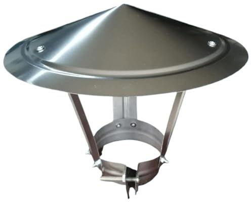ERVDKXCOI Round Roof Rain Cap,Cone Top Chimney Cap in Galvan Round Roof Rain Cap,Metal Chimney Cowl with Bird Guard - Rain Snow Hat - Exhaust Tube End - Vent Cover/Cap(D8cm*20cm/3.15in*7.87in)