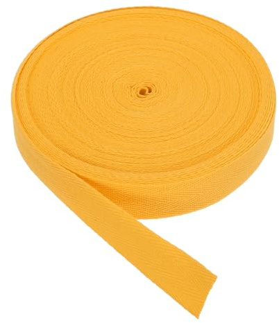 PATIKIL Cinta De Tela De Algodón Espiga 1 Pulgada 25 Yardas Cinta De Algodón Cinta De Sesgo Tira De Refuerzo Espiga Para Costura Envoltura De Regalo Manualidades DIY Amarillo Jengibre