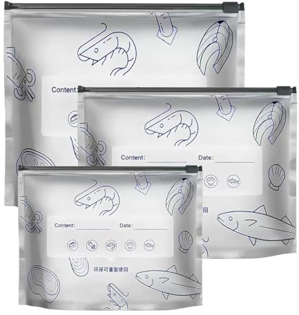 Bolsas Sellables para Envasado - Bolsas Con Cierre Hermético Para Conservar Comida | 30 Piezas Organizador Despensa Congelador para Carnes Ensaladas Frutas Verduras Snacks Almuerzo