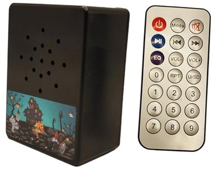JISADER Reproductor de Sonido de Halloween, Máquina de Sonido Divertida, 30+ Efectos de Sonido de Terror, Reproductor con Altavoz de Música de Halloween, Juguetes de Broma