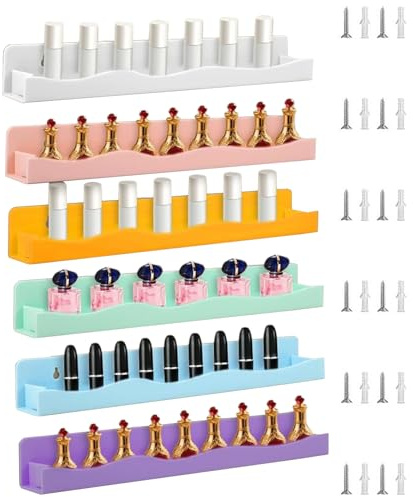 Estantería para esmalte de uñas, soporte de pantalla flotante de 6 piezas, estante para esmalte de uñas, para apartamento salón de peluquería, tienda al por menor casa dormitorio