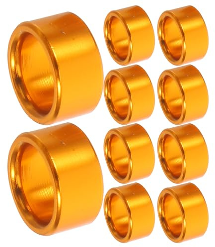Abaodam Lot de 10 Bagues D’Identification pour Pattes de Pigeons en Aluminium Doré Anneaux de Jambe 8Mm Diamètre Intérieur X 6Mm Hauteur Accessoires Santé Aviaire pour Colombes et