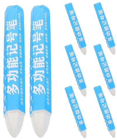 DIYEAH 8pcs White Tire Marker Pen, Tyre Marker Crayon, Wax Based, Water-resistant, Lasting Markings, Comfortable Grip, Smooth Writing, for Tire Shops and Construction Sites, White