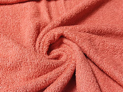 CRS Fur Fabrics Tela de rizo de algodón de doble cara, color melocotón, 1 m, 150 cm x 100 cm, 1Mtr 150cmx100cm