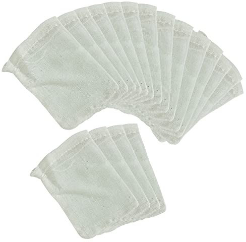 WYAN 18 Pièces Cheese Cloth,Sac à Lait Fromage,Sacs de Nourriture en Filet,petits sacs en étamine,pour Yaourt Café Thé Jus Vin(6x8cm)