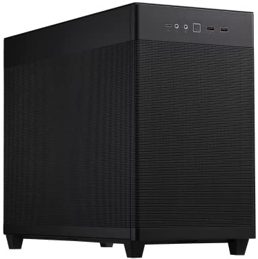 ASUS Prime AP201 Micro ATX PC Case, 33-Liter Compact Design, Pre-Installed Fans, Mesh Panel, Tool-Free Side Panels, 360mm Radiator Support, GPU Support up to 338mm, ATX PSU Compatible