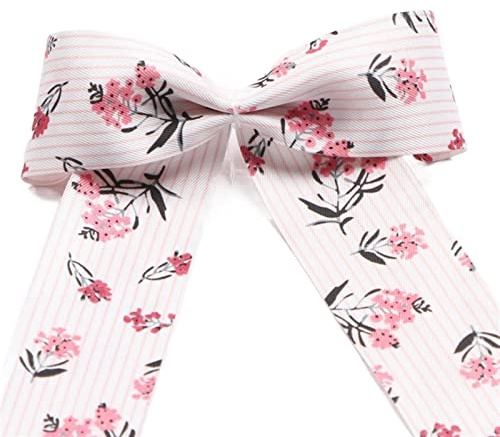 Korean-Style Striped lace Lilac Double-Sided Ribbon DIY Bow Hair Accessories hat Gift Cake Flowers Dressing Accessories Fabric (Color : Pink 3yards, Size : 10mm)