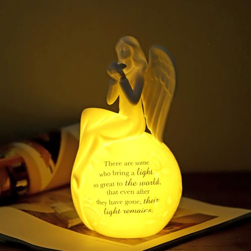 Sympathy Angel for Loss of Loved one Memorial Gift Lighted up,Perfect as Remembrance & Sympathy Gifts Glow in Dark,Best comforting 8 h