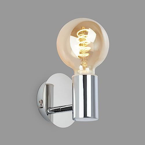 BRILONER- Lampada da parete interna, Lampada da parete interna, Lampada da bagno, a prova di schizzi, Lampada da bagno, a specchio, 1x E27, Cromata