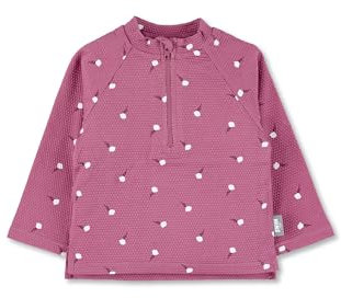 Sterntaler Langarm -Schwimmshirt Blumen für Mädchen - UV Shirt mit UV -Schutz 50+ für Badespaß - Rashguard Baby und Kinder mit Reißverschluss und kleinem Stehkragen - purpur, 98