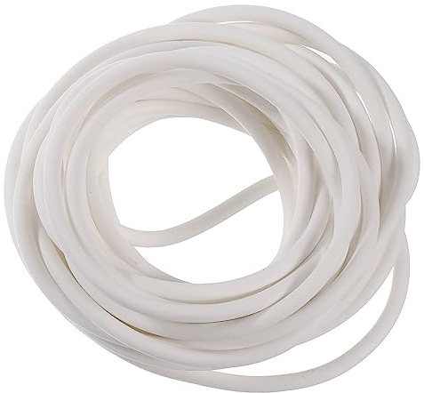 sourcing map Silicona Espuma Sello Tira, 4 mm (0,16) Diámetro 5 Metros (16,41 Pies) Esponja Caucho Tira Redondo Caucho Sólido para DIY Junta, Almacén, Almohadillas, Espuma Tubos