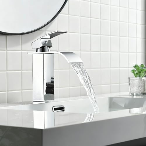 Nafall Rubinetto Lavabo : Rubinetto Per Bagno A Cascata, Miscelatore Monocomando Lavabo Bagno Rubinetto Bidet Con Cartuccia In Ceramica Durevole (Breve)