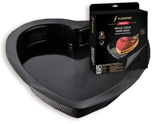 Flexipan Moule Coeur – Gateau Chocolat, Sushi Cake, Dessert, Plat - Forme Idéale Sucré, Salé - Saint Valentin, Anniversaire, Occasion Spéciale - Facile à Démouler - Silicone Résistant et Polyvalent