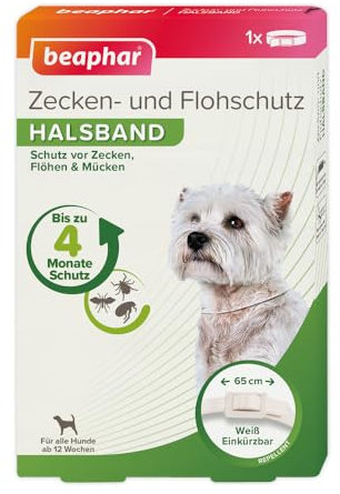 Beaphar BEAPHAR - Tick and flea Protection Collar for Dogs from 12 Weeks