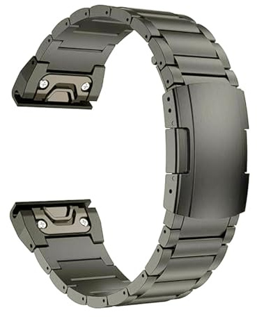 synsing 26mm titanium strap with quick release compatible for Fenix 8 51mm/Enduro 3 51mm/7X Pro/6X Pro, 22mm Metal Strap 22mm Compatible with Fenix 8 47mm/7/6 Pro/5 Plus/Forerunner 965 955 GRÅ 26mm