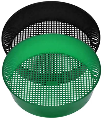 DAGLLGEW 2pcs Sol de Sol, Tamis de Compost Jardin Rond, Casserole Pratique pour Le Travail Tamis Petit Gravier, Sable, et Vert