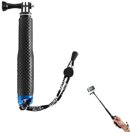 49CM Bastone Subacquea Telescopico Impermeabile, Bastone Selfie Telescopico Monopiede, Asta Impugnatura Selfie Stick, Telescopico per Action Cam Hero 7/6/5/4/3/2 Fotografie e Video in Esterno