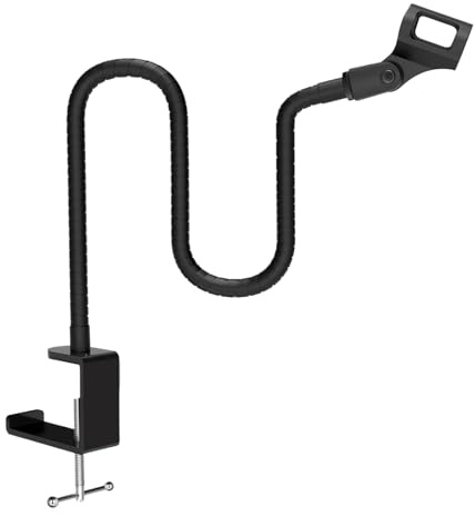 Mikrofonarm - mikrofonstativ 3/8–5/8 tum adapter, justerbart mikrofonstativ, skrivbordsarm för klämmikrofoner | Flexibla upphängningsstativ