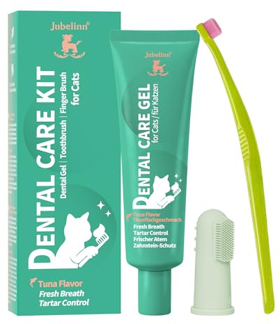 Jubelinn Cat Dental Kit - Tuna-Flavored cat Toothpaste - Freshens Breath