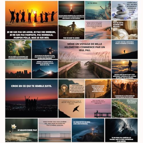 Edition Colibri Cartes de Motivation Adultes Set 25 Cartes Postales en Français – Citations Inspirantes Bienveillance Pleine Conscience – Cartes Nature – Cadeau Femmes Hommes Amis Collègues